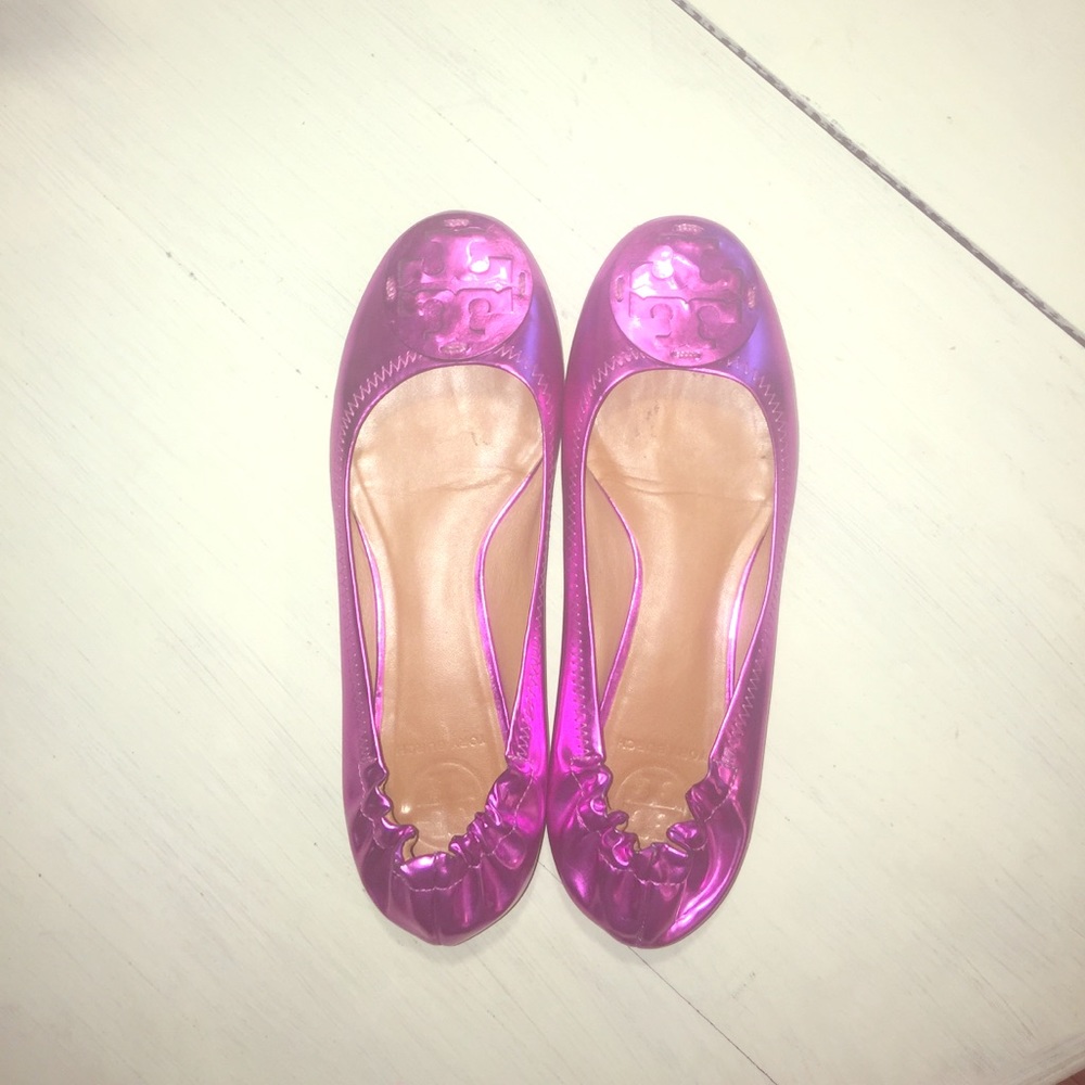 EUC Metallic Tory Burch Flats
